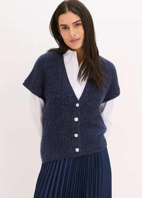 Mouwloos vest met decoratieve knopen, bonprix