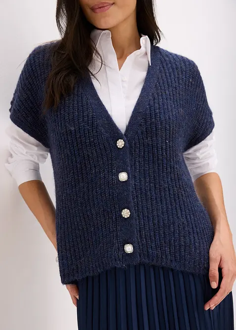 Mouwloos vest met decoratieve knopen, bonprix