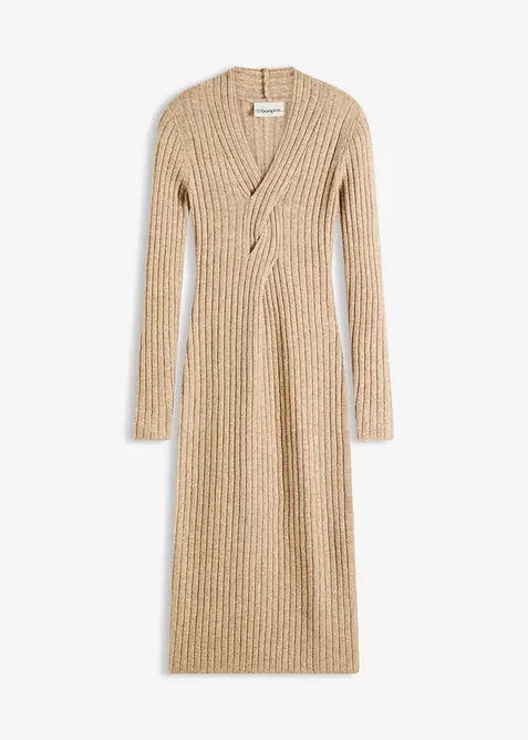 Gebreide jurk met wol, bonprix