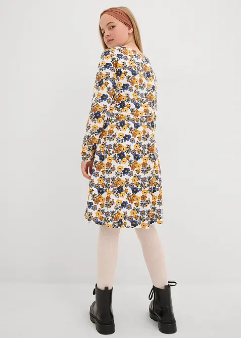 Meisjes jersey jurk (set van 2) van biologisch katoen, bonprix