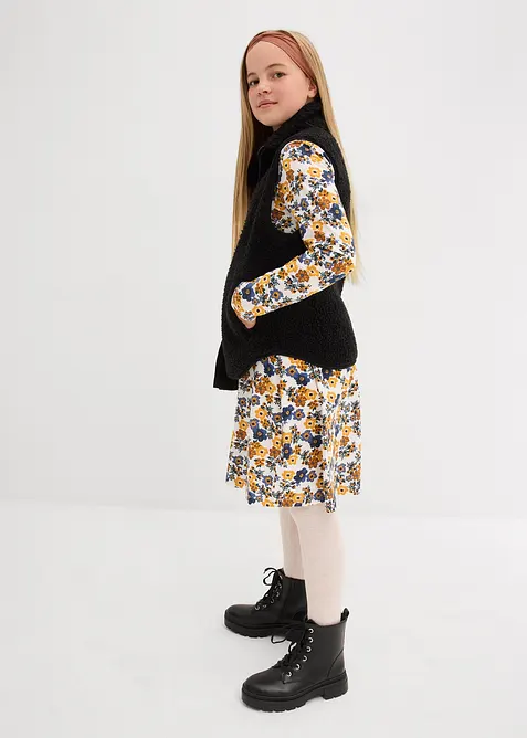 Meisjes jersey jurk (set van 2) van biologisch katoen, bonprix