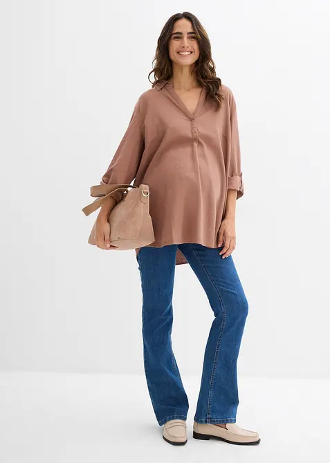 Zwangerschapsjeans van biologisch katoen, licht uitlopende pijpen, bonprix