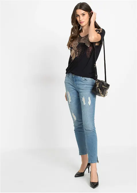 Shirt in een visosemix, bonprix