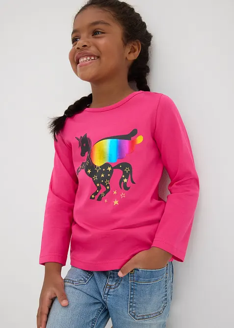 Meisjes longsleeve (set van 2) van biologisch katoen, bonprix