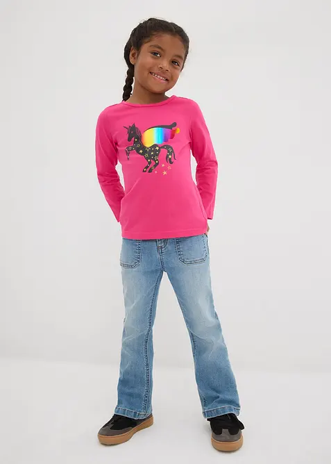 Meisjes longsleeve (set van 2) van biologisch katoen, bonprix