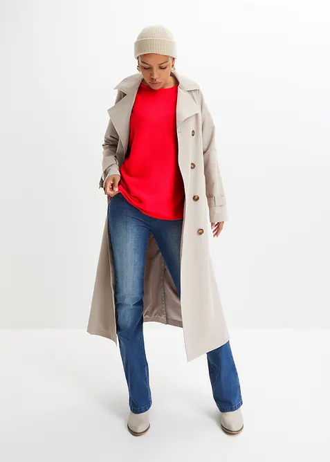 Geribde oversized trui in een viscosemix, bonprix