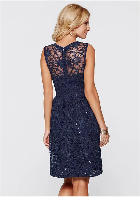 Kanten jurk met geborduurde pailletten, bonprix