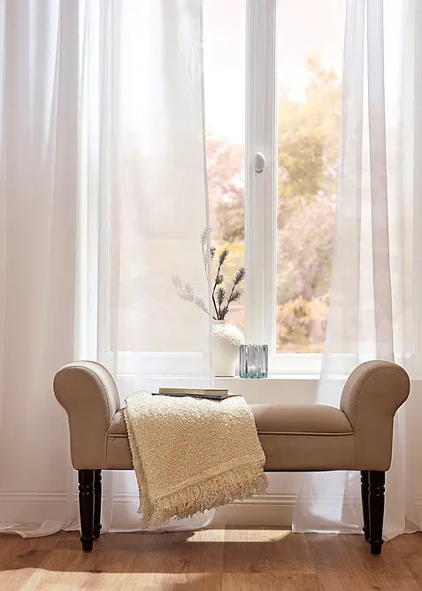 Transparant gordijn met fijne structuur (1 stuk), bonprix