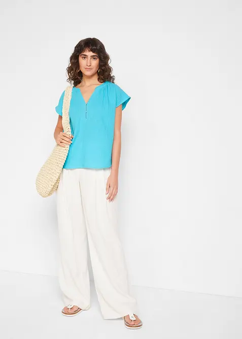 Mousseline blousetop van katoen, bonprix