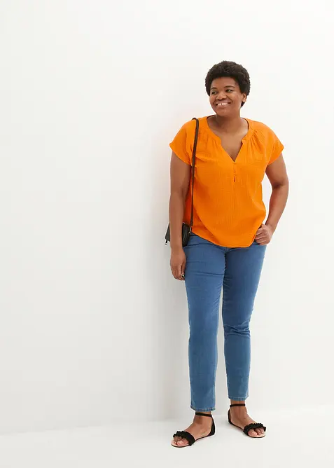 Mousseline blousetop van katoen, bonprix