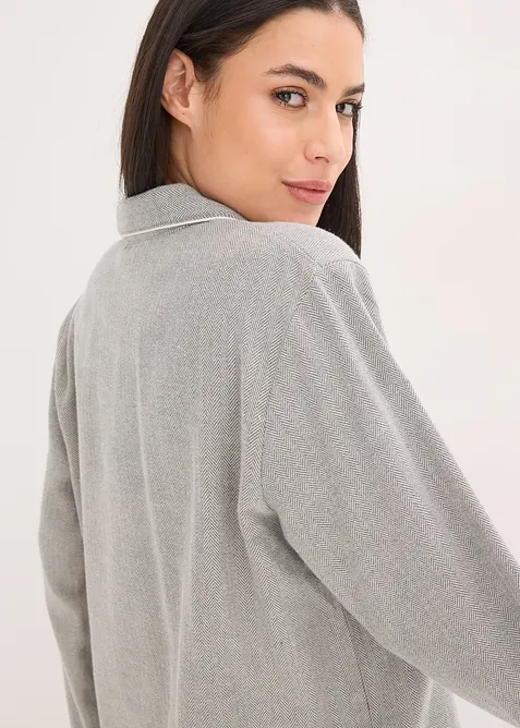 Geweven flanellen pyjama met visgraatpatroon, bonprix