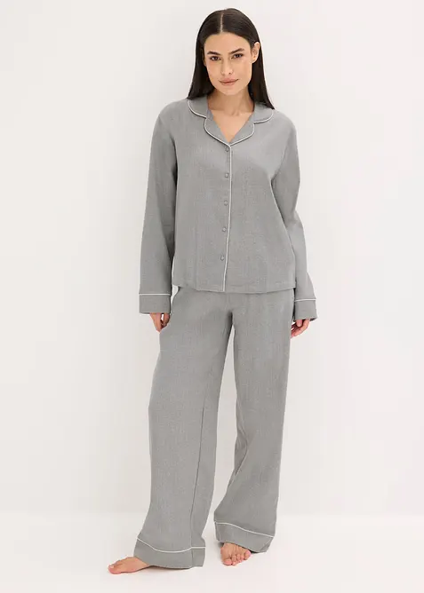 Geweven flanellen pyjama met visgraatpatroon, bonprix