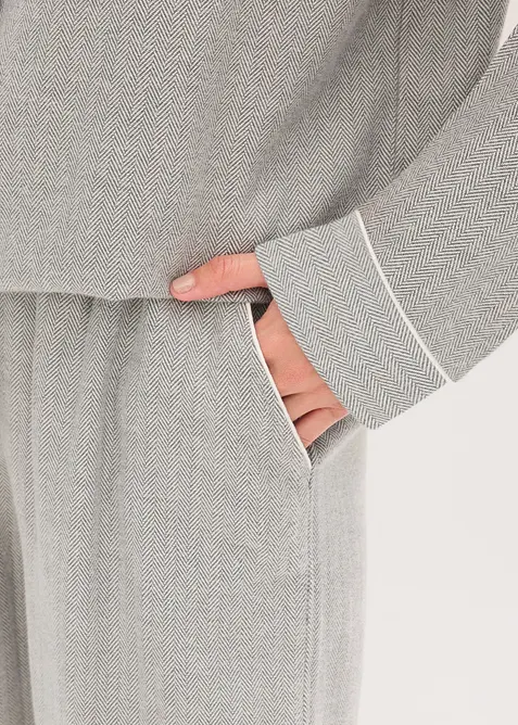 Geweven flanellen pyjama met visgraatpatroon, bonprix