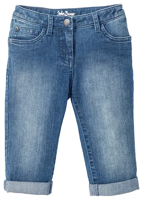 Capri jeans mid waist met verstelbare tailleband, bonprix