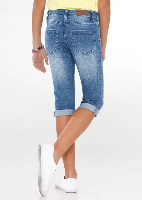 Capri jeans mid waist met verstelbare tailleband, bonprix