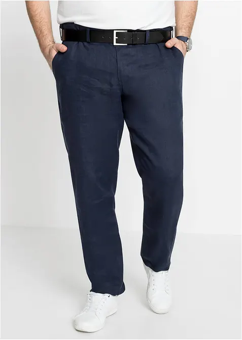 Regular fit linnen chino met comfortband, straight, bonprix