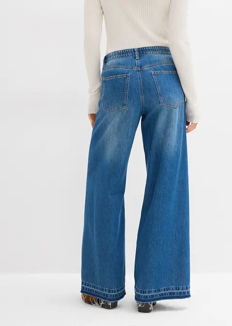 Wide leg jeans mid waist, comfort tailleband, bonprix