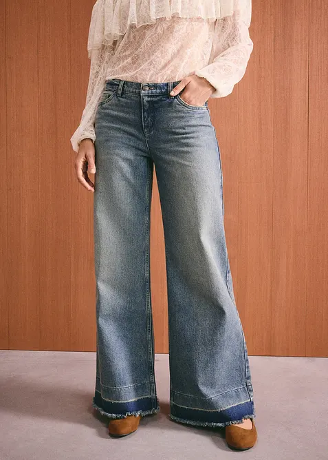 Wide leg jeans, mid waist, bonprix