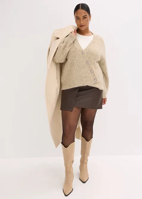 Gebreide vest met decoratieve knopen, bonprix