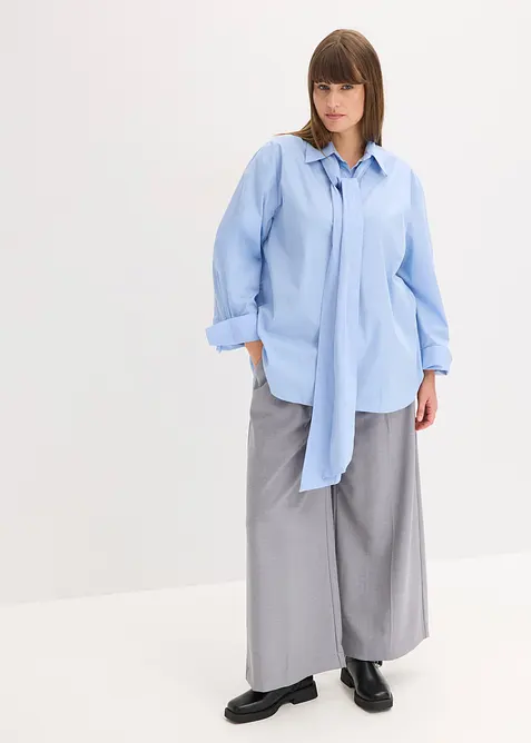 Blouse met strik van katoen, bonprix