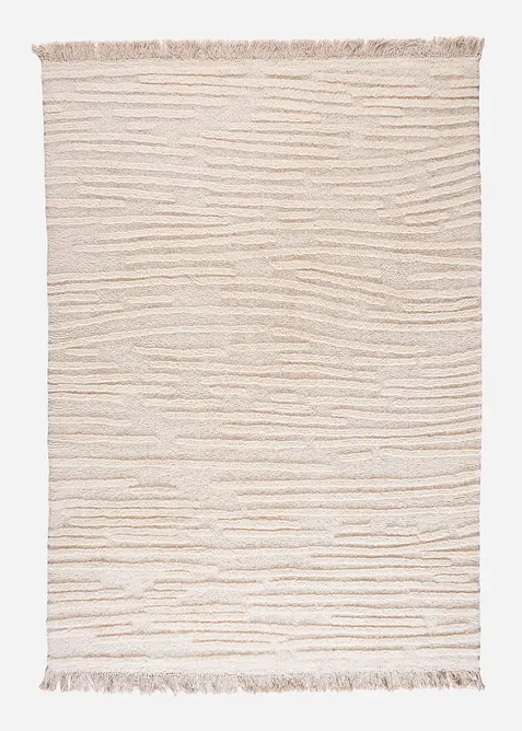 Kelim vloerkleed met hoog-laag structuur en franjes, bonprix