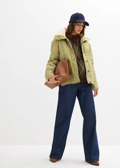 3-in-1 lichte zwangerschapsjas met teddyvoering en draagzak, bonprix