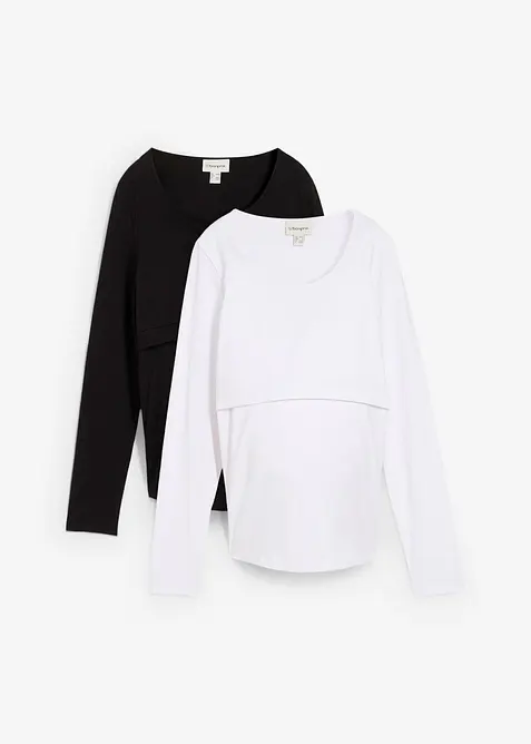 Zwangerschaps- en voedingsshirt (set van 2), bonprix