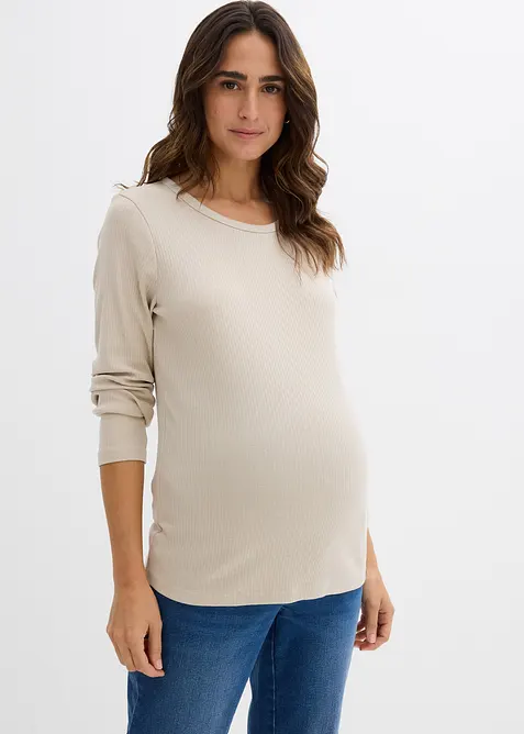 Geribd zwangerschapsshirt van puur katoen (set van 2), bonprix
