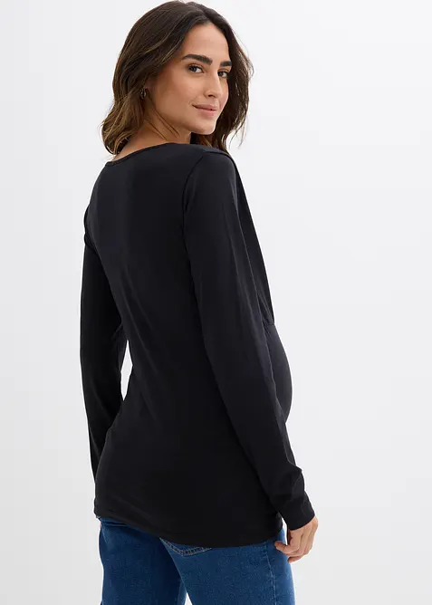 2-in-1 zwangerschapsshirt/voedingsshirt van biologisch katoen (set van 2), bonprix