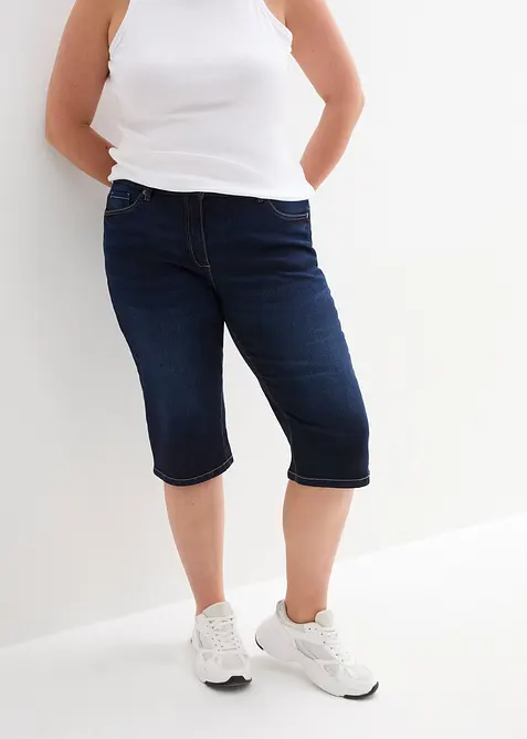 Jeans bermuda mid waist, comfortabele tailleband, bonprix