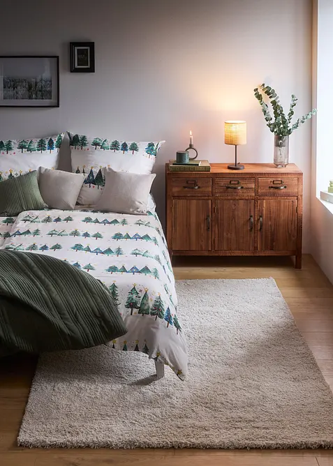 Dekbedovertrek met dennenbomen, bonprix