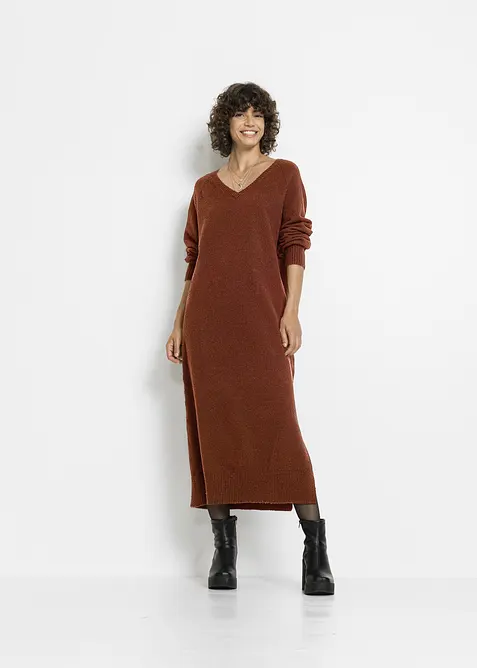 Gebreide oversized midi jurk, bonprix