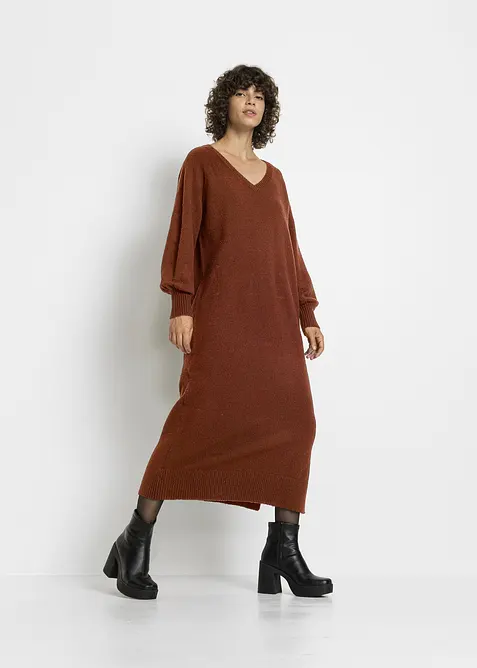 Gebreide oversized midi jurk, bonprix