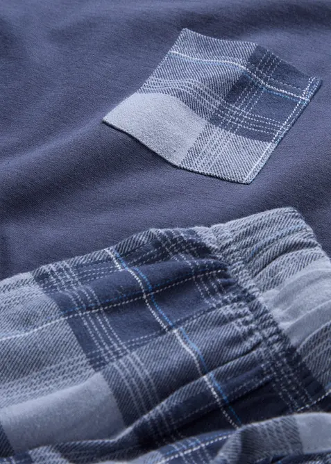 Heren pyjama met flanellen broek van zacht katoen, bonprix