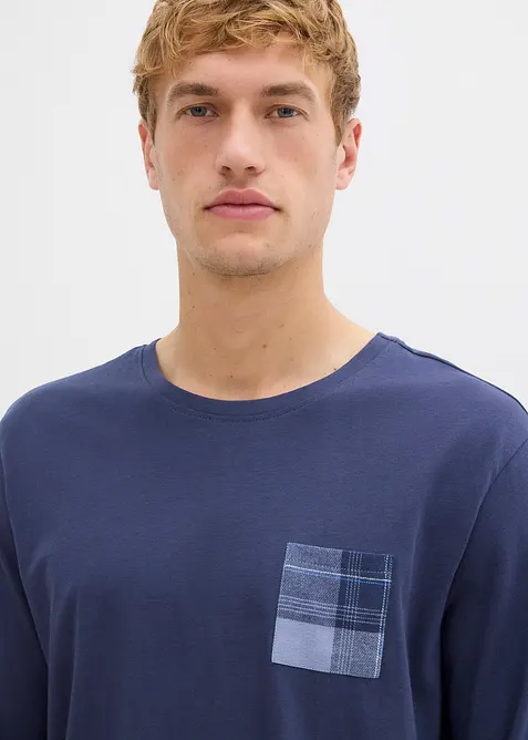 Heren pyjama met flanellen broek van zacht katoen, bonprix