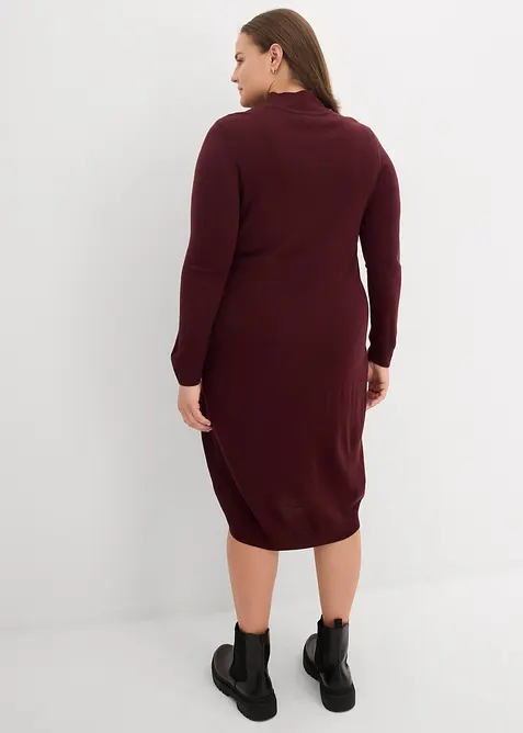 Fijn gebreide jurk met opstaande kraag, bonprix