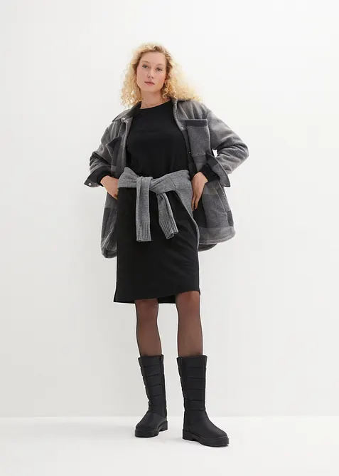 Sweatjurk met ballonmouwen en split, bonprix