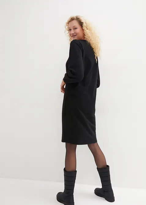 Sweatjurk met ballonmouwen en split, bonprix