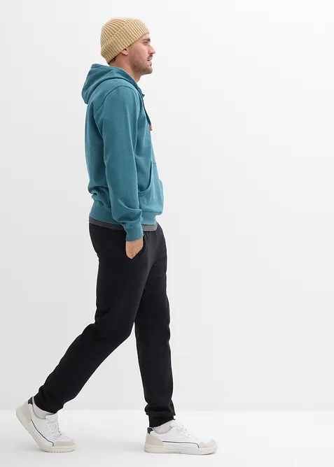 Hoodie met imitatieleren details en binnenin zacht geruwd, bonprix