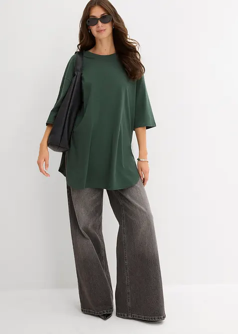 Oversized longshirt van biologisch katoen, bonprix