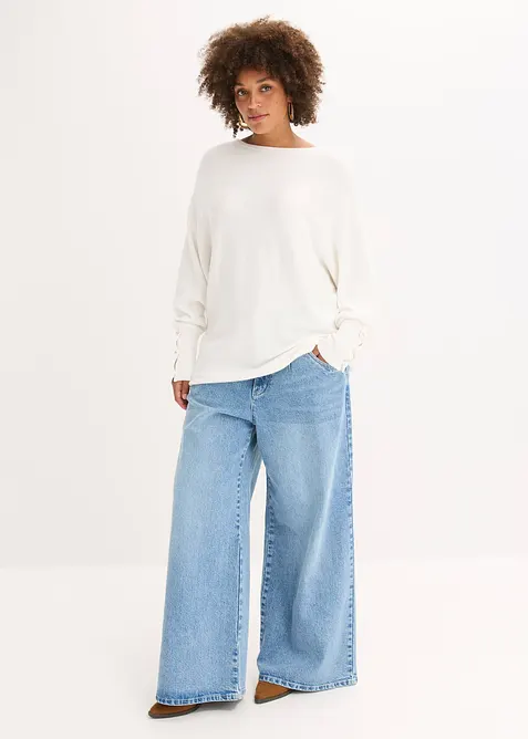 Trui met parelknopen, bonprix