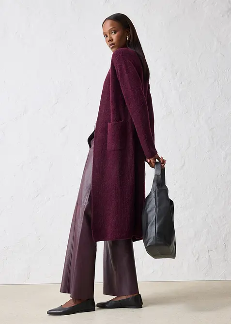 Lang gebreid vest met alpacawol, bonprix