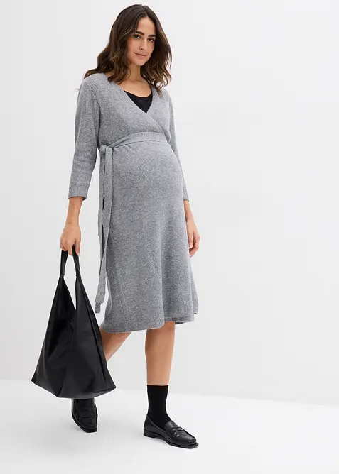 Zacht gebreide zwangerschapsjurk / voedingsjurk met 3/4 mouwen, bonprix