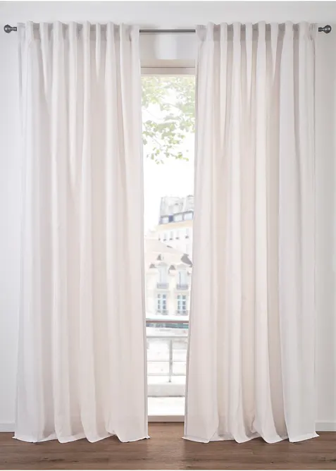 Gordijnen van gerecycled materiaal (2 stuks), bonprix