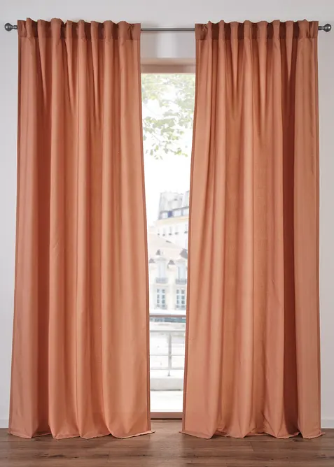 Gordijnen van gerecycled materiaal (2 stuks), bonprix