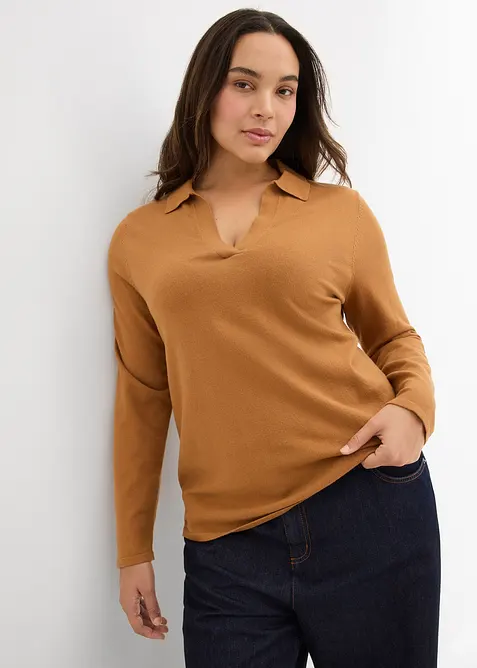 Poloshirt van fijne viscose, bonprix