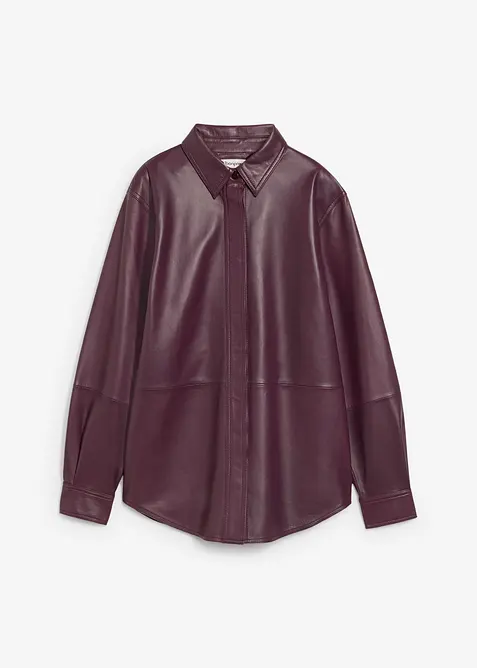 Leren overhemd van lamsnappa, bonprix