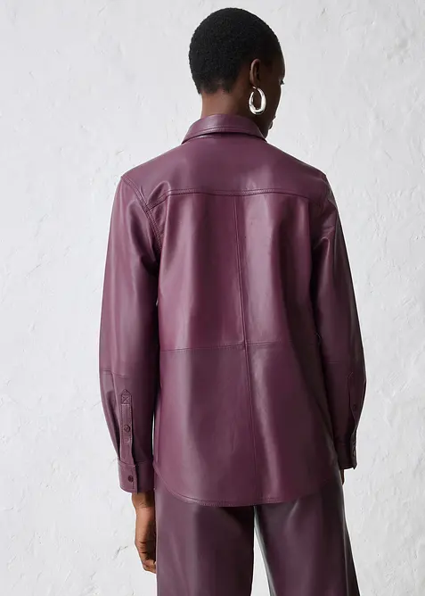 Leren overhemd van lamsnappa, bonprix