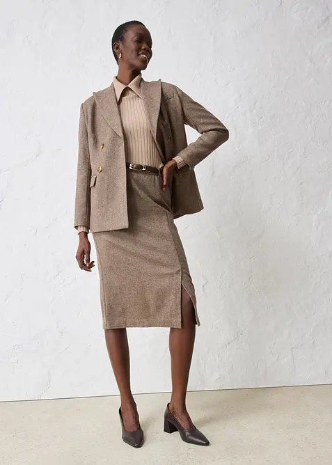 Kokerrok met wol, bonprix