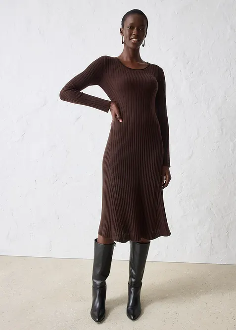 Gebreide jurk van merinowol, bonprix